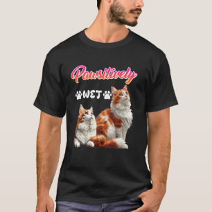 Camiseta Gato Turco de Van Nadando POSITIVAMENTE MOLHADO Va