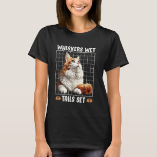 Camiseta Gato Turco Van BIGODES CAUDAS MOLHADAS Funny Turki