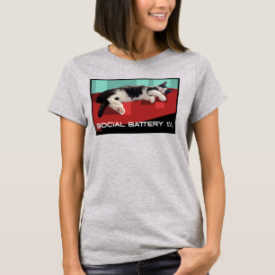 Camiseta Gato Tuxedo Bateria Social 1% Meme – Gato Sonolent