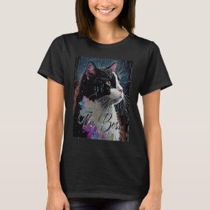 Camiseta Gato Tuxedo Chefe para Mãe Pai