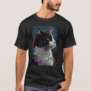 Camiseta Gato Tuxedo Chefe para Mãe Pai