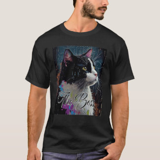 Camiseta Gato Tuxedo Chefe para Mãe Pai