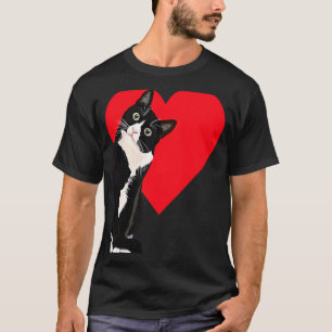 Camiseta Gato Tuxedo Dia dos Namorados Coração Gato