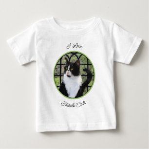 Camiseta Gato Tuxedo na Janela Pintura Arte Animal Original