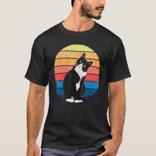 Camiseta Gato Tuxedo Presente Cores Retro para Amantes de A