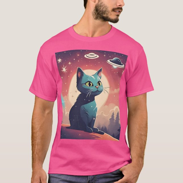 Camiseta Gato Ufo solitário (Frente)