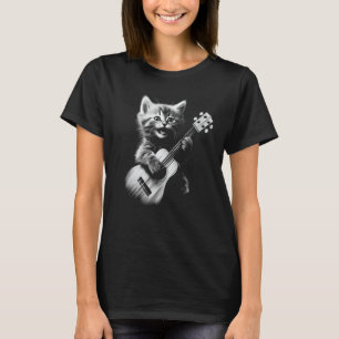 Camiseta Gato Ukulele - Gato Gato Gato Giro Bravo Tocando V