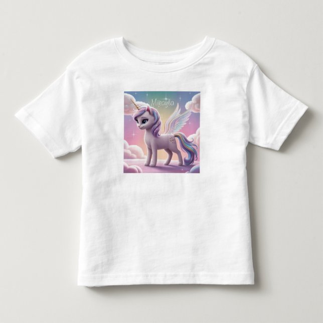 Camiseta Gato Unicórnio Arco-íris Personalizado (Frente)