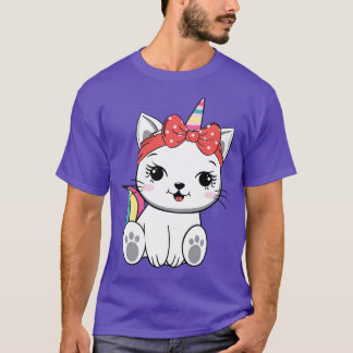 Camiseta Gato unicórnio bonito
