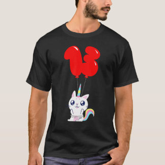 Camiseta Gato Unicórnio Fofo Aniversário de 13 anos Bolo de