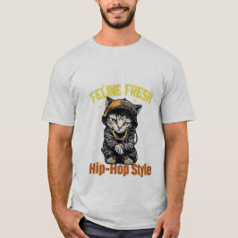 Camiseta Gato Urbano de Estilo de Rua - Lenda do Hip-Hop Ki