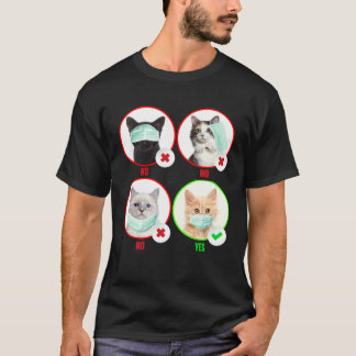 Camiseta Gato Usa Máscara Facial Certo  Gato  Distância Soc