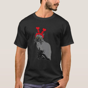 Camiseta Gato Usando Acessório de Headband Heart Bopper Dia