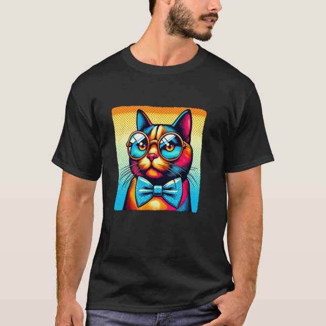 Camiseta Gato usando óculos (Frente)