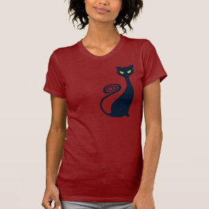 Camiseta Gato Vampiro Com Olhos Verdes