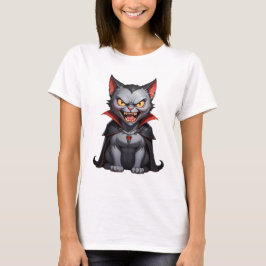 Camiseta Gato vampiro raivoso, gato engraçado e engraçado