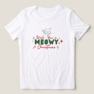 Camiseta Gato Vermelho e Verde, Feliz Natal