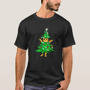 Camiseta Gato Vestindo Árvore de Natal Gato Mãe do Gato Fel