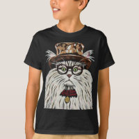 Gato vestindo chapéu e óculos