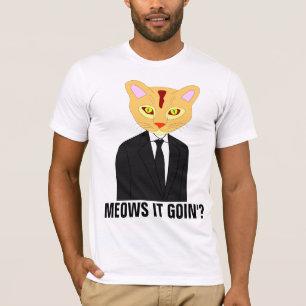 CAMISETA GATO VESTINDO UM FATO E TIE, GINGER CAT T SHIRTS