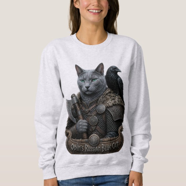 Camiseta Gato Veterano Russian Blue Odin (Frente)
