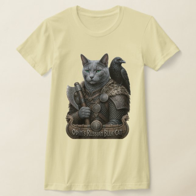 Camiseta Gato Veterano Russian Blue Odin (Postura )