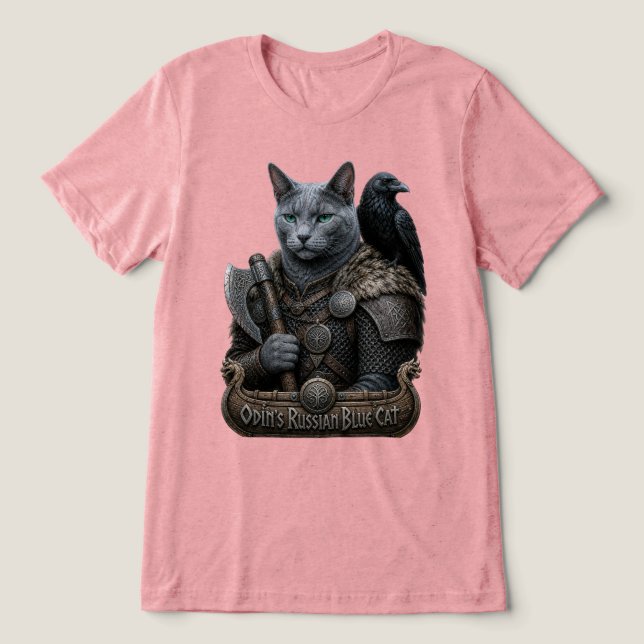 Camiseta Gato Veterano Russian Blue Odin (Design frontal)