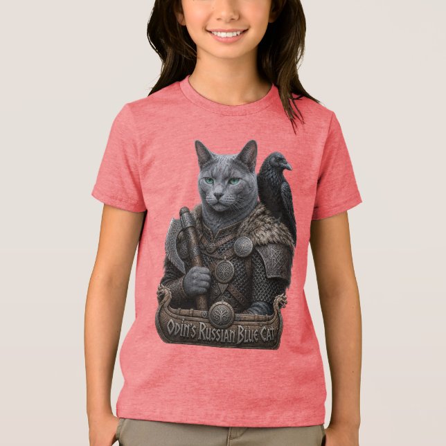 Camiseta Gato Veterano Russian Blue Odin (Frente)