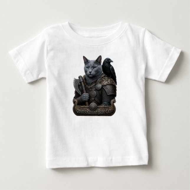 Camiseta Gato Veterano Russian Blue Odin (Frente)