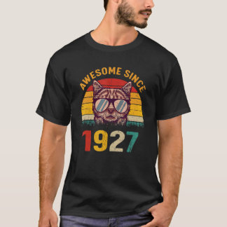 Camiseta Gato Vintage Aniversário de 95 anos  95 Anos Incrí