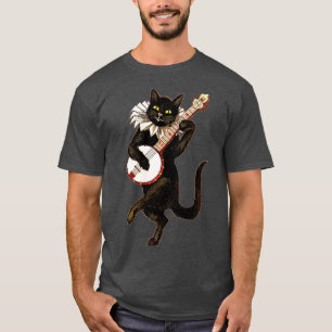Camiseta Gato Vintage Bobo esquisito, Brincando Banjo País