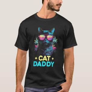 Camiseta Gato Vintage Cat Daddy Retro 70s 80s Vaporwave Amo