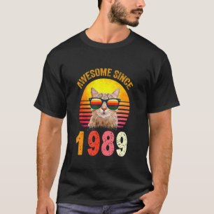 Camiseta Gato Vintage Incrível de Aniversário de 33 anos De