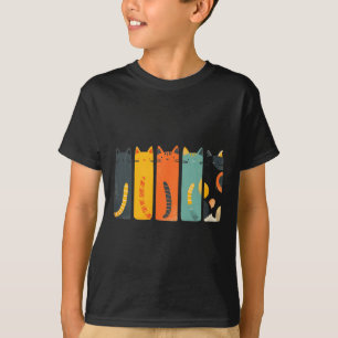Camiseta Gato Vintage Moderno de Meados do Século Gatos Ins
