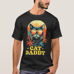 Camiseta Gato Vintage Pai Retro 90s 80s Amante de Gato Pai
