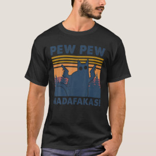 Camiseta Gato Vintage Pewpew Madafakas Cat Pew Vint