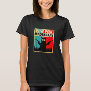 Camiseta Gato Vintage Pewpew Madafakas Cat Pew Vint