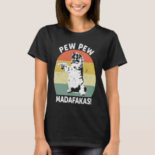 Camiseta Gato Vintage PewPewPew Madafakas Gato Louco Pew