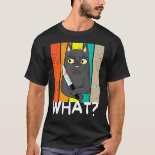 Camiseta Gato Vintage Retro What Para Mulheres Gato