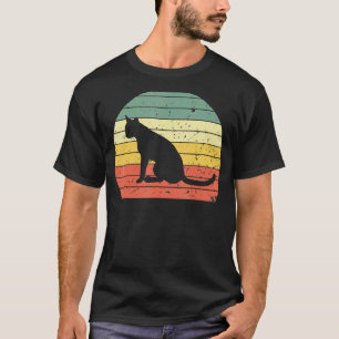 Camiseta Gato Vintage Silhueta de Gato Retro Animal 70s 8
