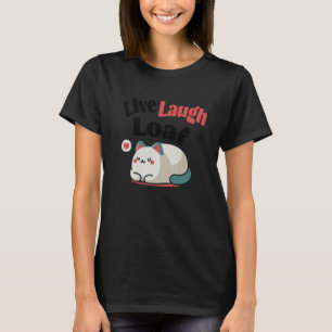 Camiseta Gato Vive Ri Loaf Acima do Peso Citação Engraçada