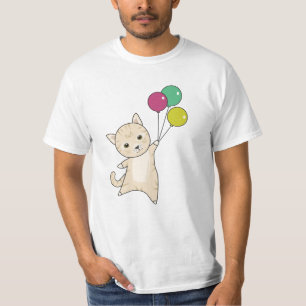 Camiseta Gato Voa Com Balões Para Os Maiores Gatos Doce