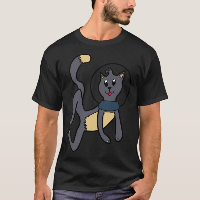 Camiseta Gato Voador No Astronauta Espacial (Frente)