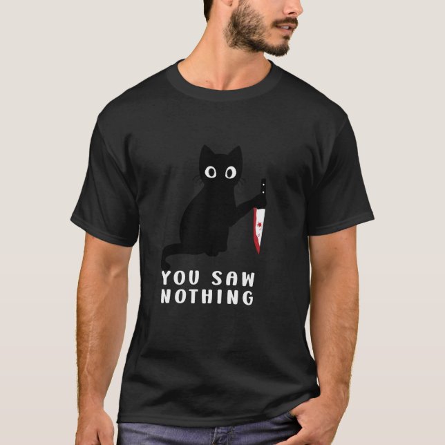 Camiseta Gato Você Não Viu Nada (Frente)