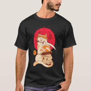 Camiseta Gato Yakuza Espada de Samurai Japonês Katana Japão