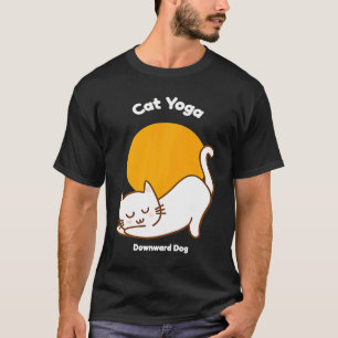 Camiseta Gato Yoga Abaixo Gatinho Cão Humor Kitten Workout
