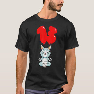 Camiseta Gato Yoga Fofo Aniversário de 13 anos Festa de Bal