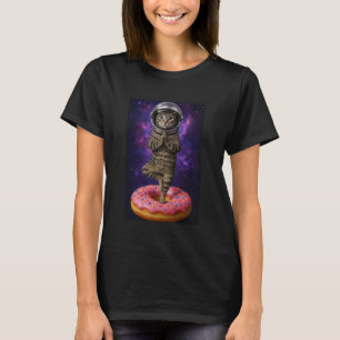 Camiseta Gato Yoga Galáxia Donut Espaço Cósmico Gatinho Ani