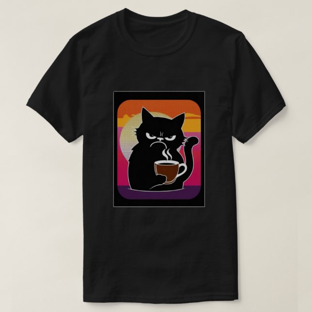 Camiseta Gato Zangado Joe 3 Mens Brancos (Frente do Design)