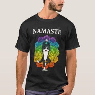 Camiseta Gato Zen Fofo Namaste Design Mandala Ioga Colorido